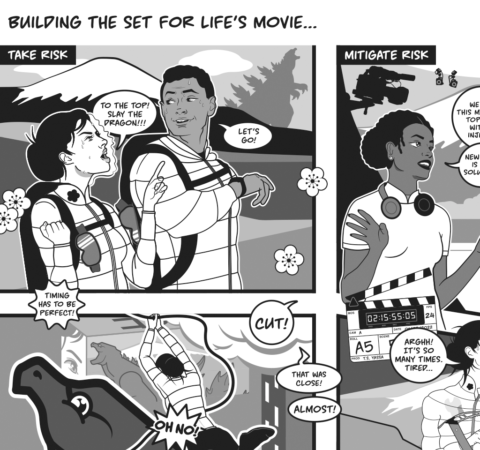 McCord Development Inc. Illustration close-up on panel 1 with small amounts of panel 2, 5 and 6/